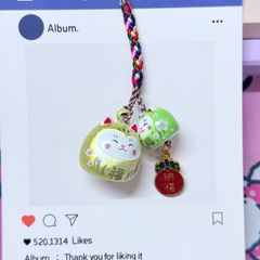 Móc Điện Thoại Mèo Lớn Mèo Nhỏ Móc Túi Phụ Kiện Đẹp nhiều màu (ánh hologram)