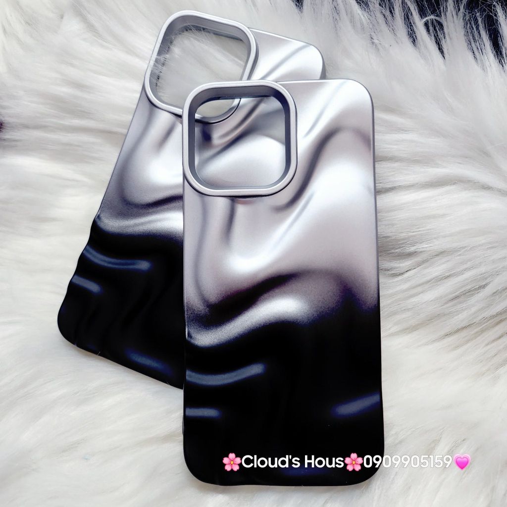 Case Ốp điện thoại iPhone Gợn Sóng Ombre Đen iPhone 13/14/15/16/Pro/Promax