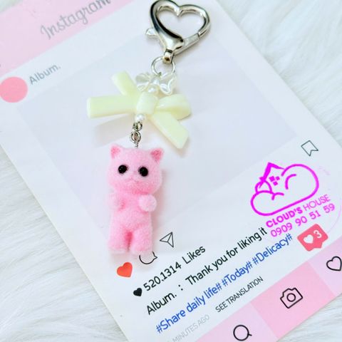 Móc Khóa Treo Mèo Cute Kèm Nơ