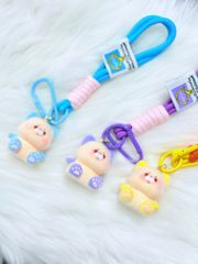 Dây đeo ngắn móc tay chất dù giữ điện thoại màu phối trơn ( DÂY NGẮN) - kèm móc hoạt hình các mẫu