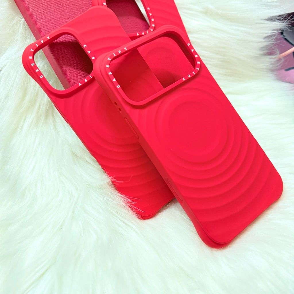 Case Ốp Điện thoại iPhone Casetify Ripple Case Đỏ Magsafe Basic iPhone 17/16/15Pro/Promax
