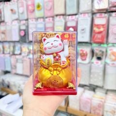 MÈO THẦN TÀI Có Chuông Nằm/ Ngồi Tài lộc trên Túi Tiền Vẫy Tay