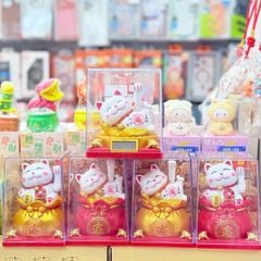 MÈO THẦN TÀI Có Chuông Nằm/ Ngồi Tài lộc trên Túi Tiền Vẫy Tay