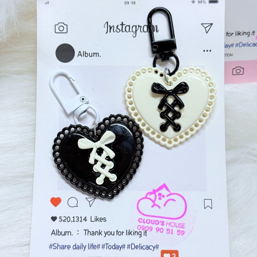 Móc treo điện thoại mini cute dễ thương - MẪU TRÁI TIM