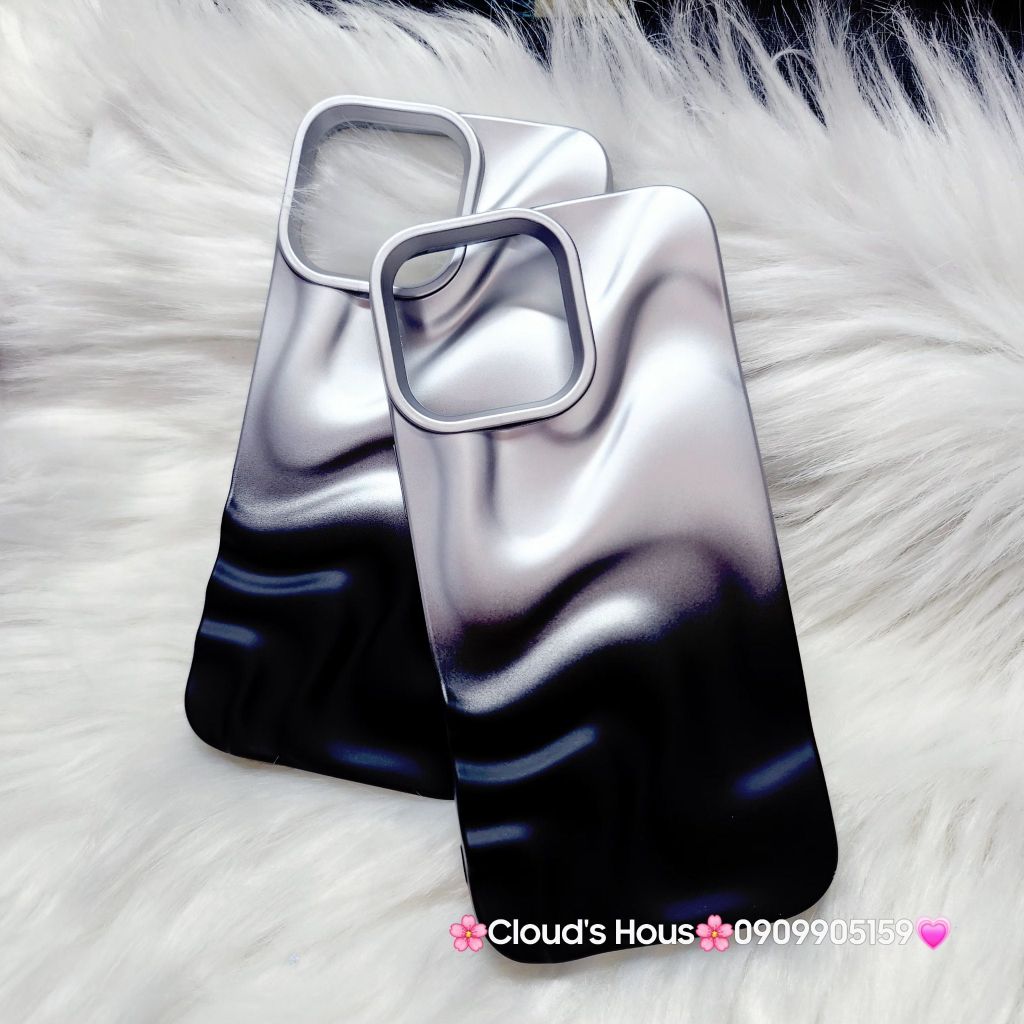Case Ốp điện thoại iPhone Gợn Sóng Ombre Đen iPhone 13/14/15/16/Pro/Promax