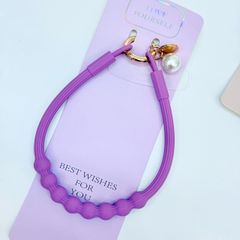 DÂY BI CHARM HOA Ngọc Trai Silicone CHỐNG BẨN kèm charm