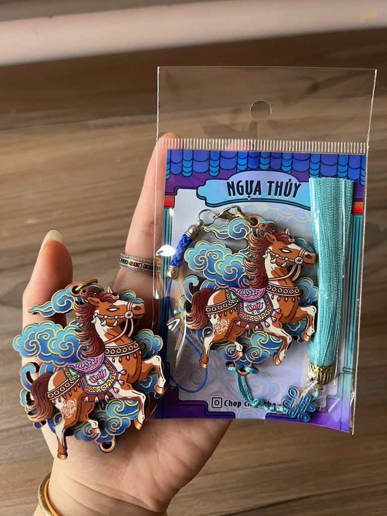 Móc Treo Gỗ 3D - Hình Ảnh NGỰA NGŨ HÀNH - Quà lưu niệm Việt Nam