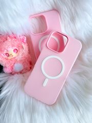 Case Ốp điện thoại iPhone Magsafe Trơn 2 Lớp Basic màu Hồng Pastel iPhone 13/14/15/16/Pro/Promax