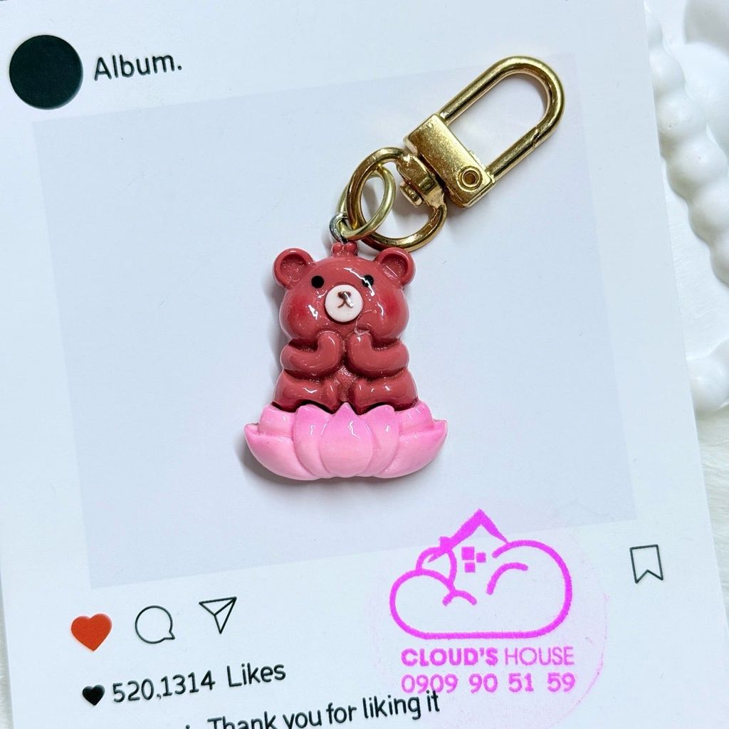 Móc treo điện thoại mini cute dễ thương - MẪU NGỒI HOA SEN