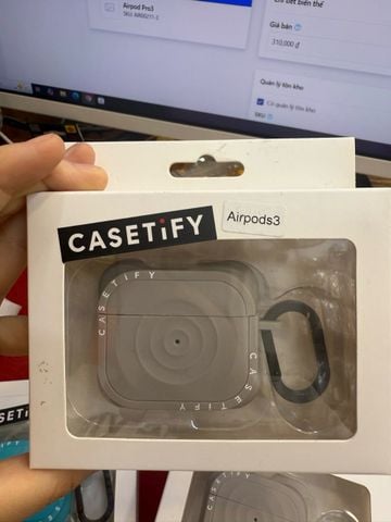 Cover Case Vỏ Bảo Vệ Airpod CASETIFY Silicone Màu Xám Nhạt