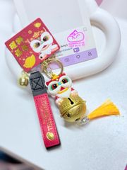 Móc Khóa Ông Lân Ôm Chuông Lớn Đỏ Tết