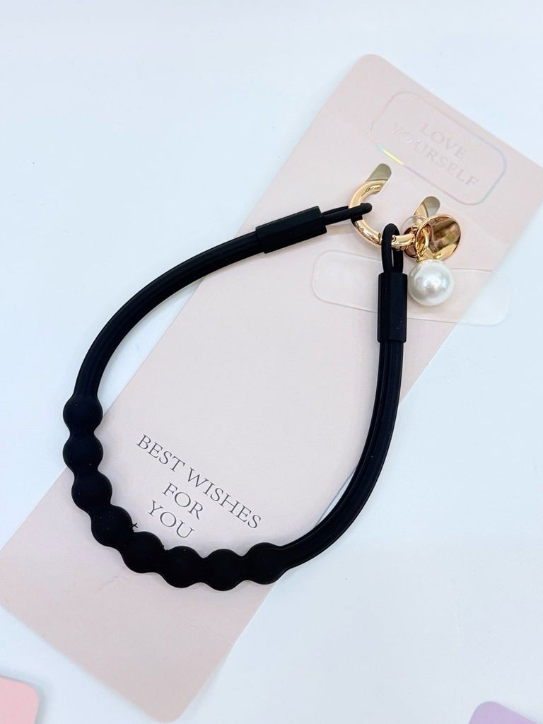 DÂY BI CHARM HOA Ngọc Trai Silicone CHỐNG BẨN kèm charm