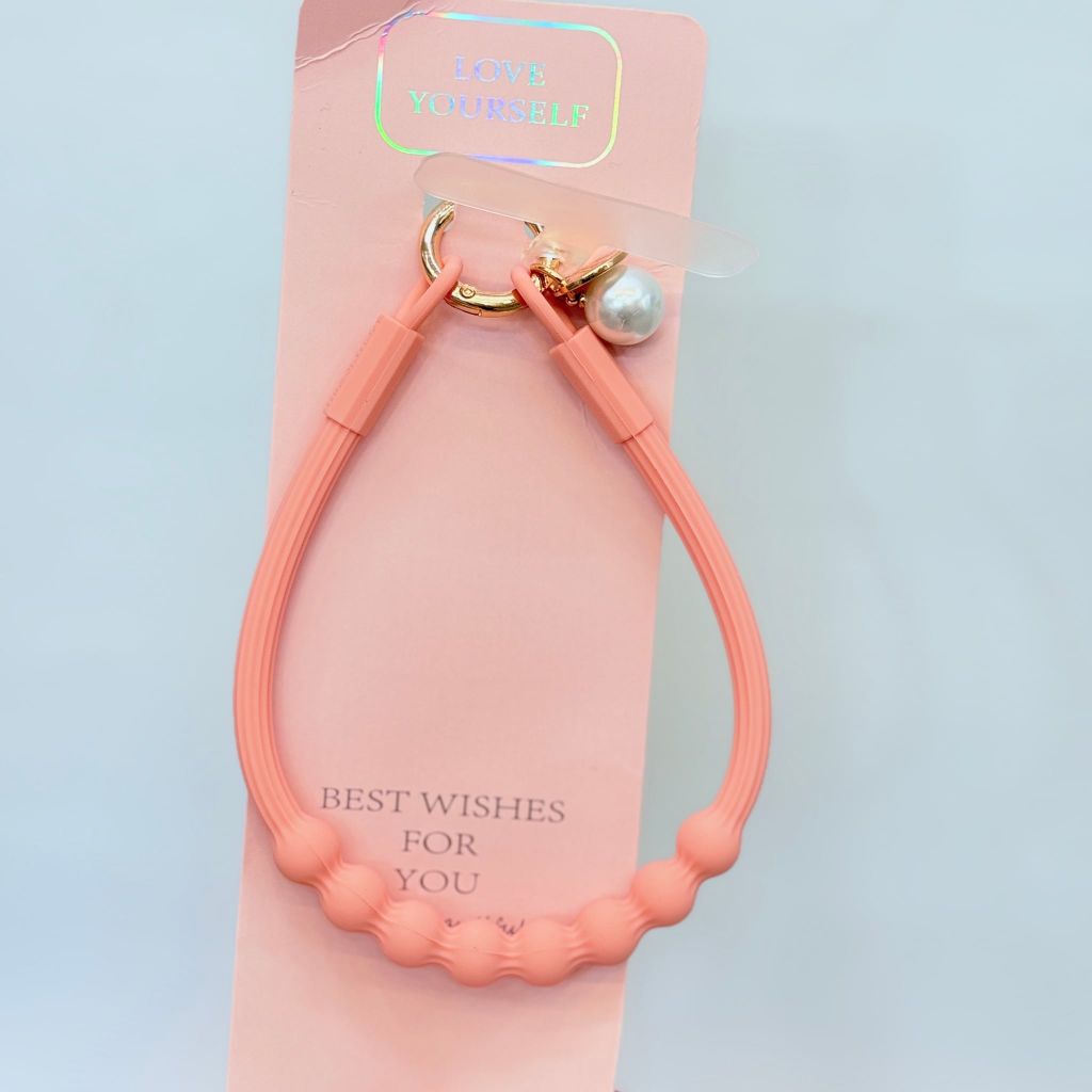 DÂY BI CHARM HOA Ngọc Trai Silicone CHỐNG BẨN kèm charm