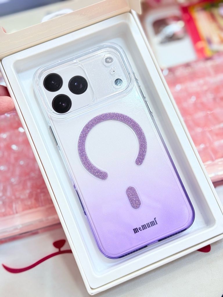 Case Ốp điện thoại iPhone MEMUMI Trong Ombre Bling Bling CASE Magsafe Trong Chống Shock iPhone 16Promax/ 17Promax