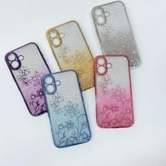 Case Ốp điện thoại iPhone TRong 2in1 Bling Bling Viền Xi iPhone 15/16/Plus