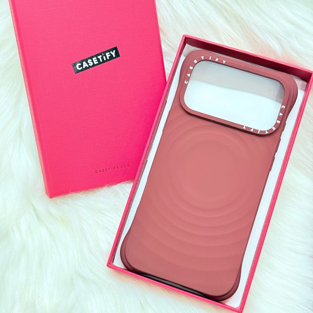 Case Ốp Điện thoại iPhone Casetify Ripple Case ĐỎ ĐÔ Magsafe Basic iPhone 17/16/15Pro/Promax