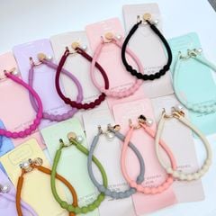 DÂY BI CHARM HOA Ngọc Trai Silicone CHỐNG BẨN kèm charm