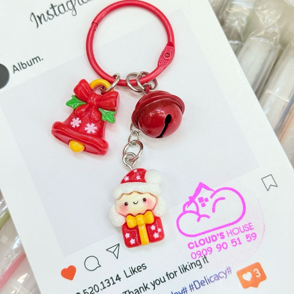 Móc Treo điện thoại, phụ kiện túi xách Giáng sinh Noel mẫu 2 charm