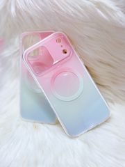 Case Ốp điện thoại iPhone Ombre Hồng Xanh Có Nút Control Magsafe iPhone 13/14/15/16/17Pro/Promax