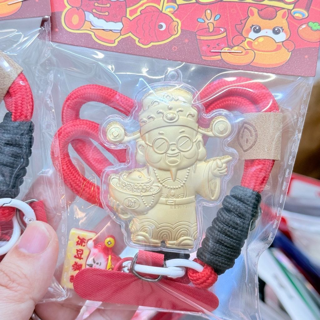 Dây đeo Điện thoại/ Móc Khóa Thần Tài Dây đỏ