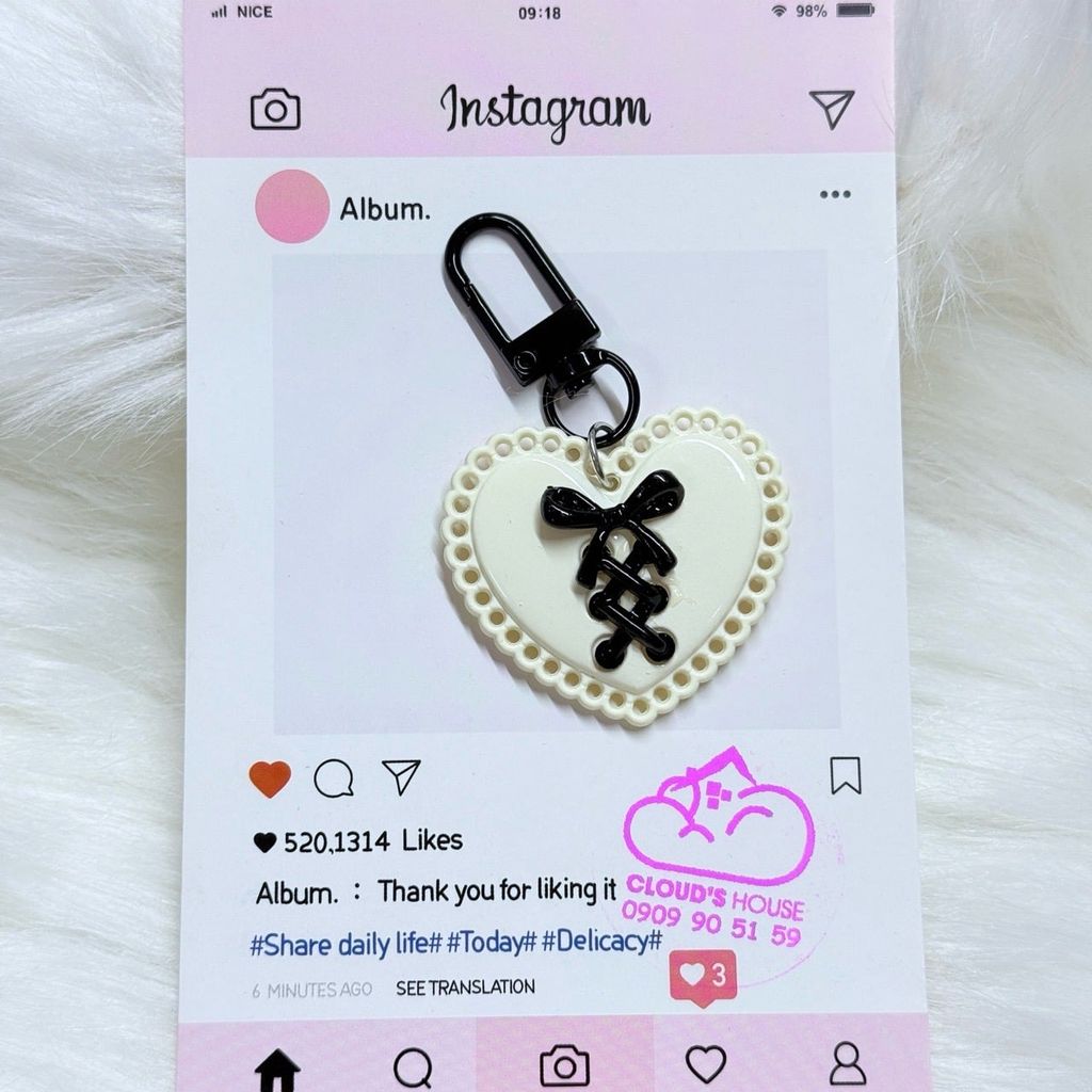 Móc treo điện thoại mini cute dễ thương - MẪU TRÁI TIM