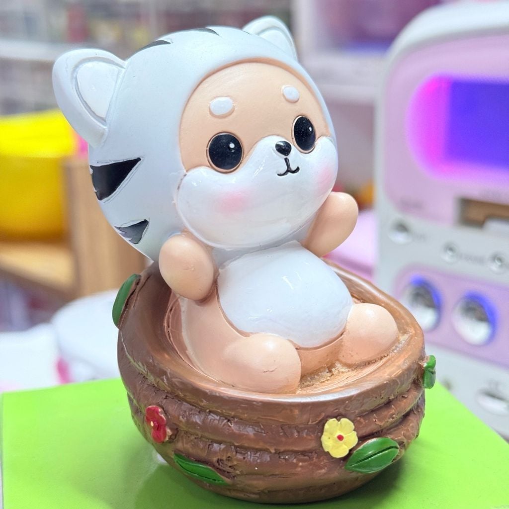 Bộ Mô Hình Shiba Inu Cute trang trí bàn làm việc để xe oto vô tri dễ thương