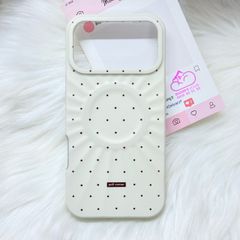 Case Ốp điện thoại iPhone Màu Kem Pastel Chấm Bi Poli Corner Magsafe Basic iPhone 17/16/15/14/13/12/Pro/Promax