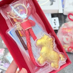 Móc Khóa/ Móc Treo Ngựa Vàng lớn - Ông Thần Tài Cưỡi Ngựa