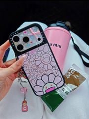 Case Ốp Điện thoại iPhone Hoa Cười Nền Hồng x Murakami Flower Mirror CaseTify iPhone 17/16/Promax