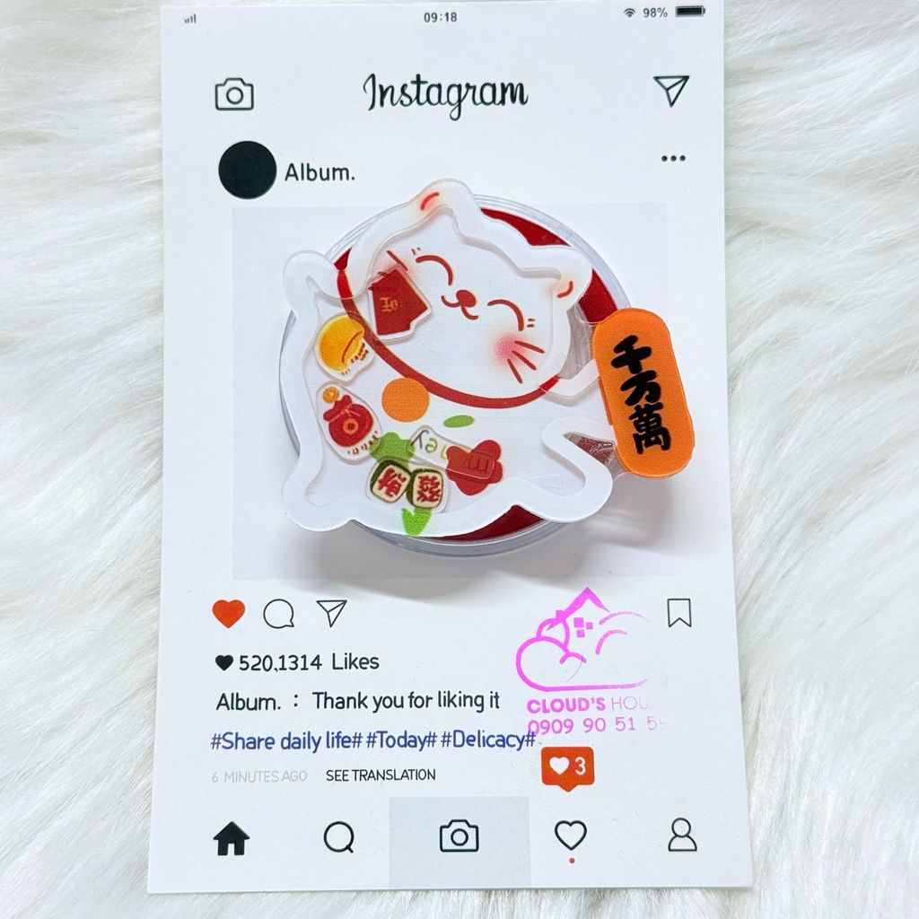 POPSOCKET magsafe Mèo May Mắn Thần Tài TẾT