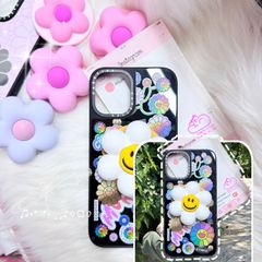 Case Ốp Điện thoại iPhone Hoa Cười & Sticker Nhiều Màu x Murakami Flower Mirror CaseTify iPhone 17/16/Promax