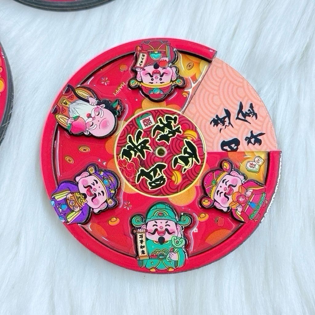 Magnet Tròn Trang Trí Tủ Lạnh Mèo - Thần Tài - Tết (3 Mẫu)