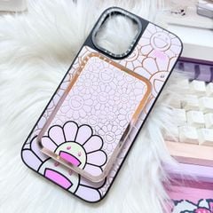 Case Ốp Điện thoại iPhone Hoa Cười Nền Hồng x Murakami Flower Mirror CaseTify iPhone 17/16/Promax