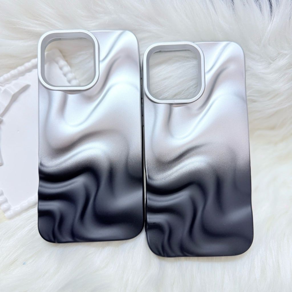 Case Ốp điện thoại iPhone Gợn Sóng Ombre Đen iPhone 13/14/15/16/Pro/Promax