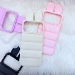 Case Ốp điện thoại iPhone Tai THỎ chất silicone phao  iPhone 15/16/17Pro/Promax