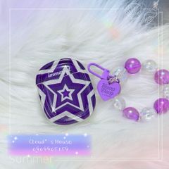 Cover Case Vỏ bảo vệ Airpod Ngôi sao Tím Kèm móc khoá Airpod 1/2/3/Pro/Pro2