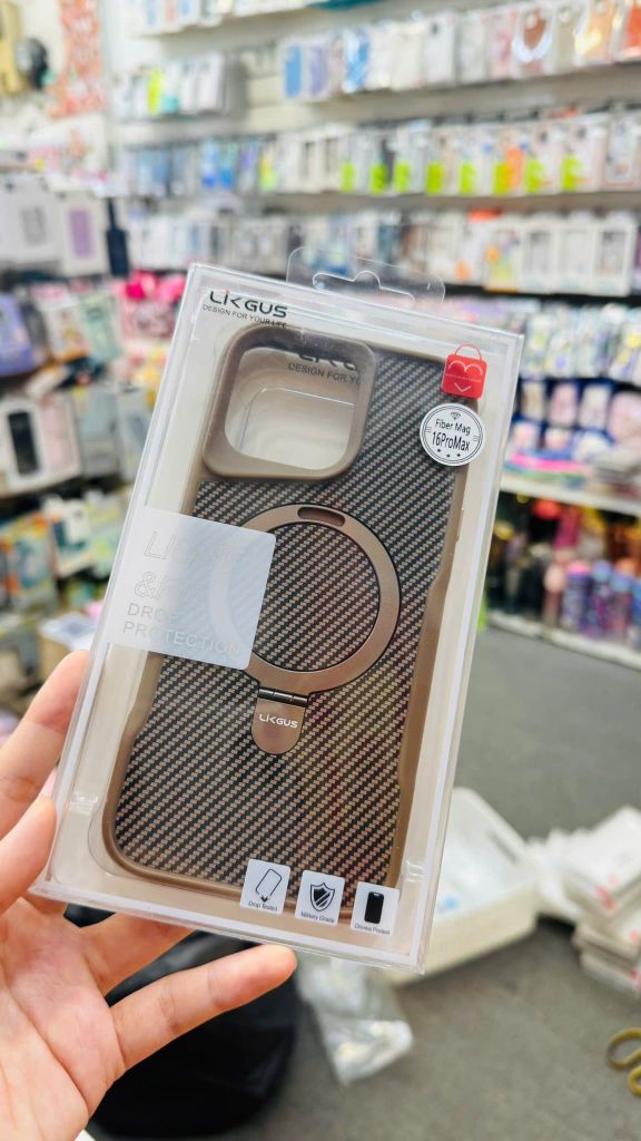 Case Ốp điện thoại iPhone LIKGUS Sọc Caro Chống Dựng iPhone 16/17/Pro/Promax