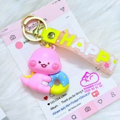 Móc Khóa Khủng Long Cầm Bánh Donut Kute Dinosaur