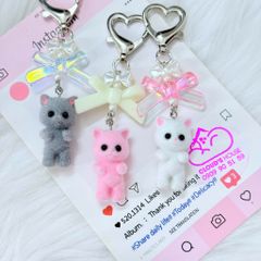 Móc Khóa Treo Mèo Cute Kèm Nơ