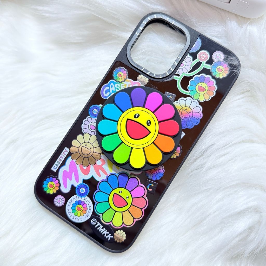 Case Ốp Điện thoại iPhone Hoa Cười & Sticker Nhiều Màu x Murakami Flower Mirror CaseTify iPhone 17/16/Promax