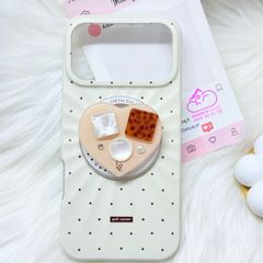 Case Ốp điện thoại iPhone Màu Kem Pastel Chấm Bi Poli Corner Magsafe Basic iPhone 17/16/15/14/13/12/Pro/Promax
