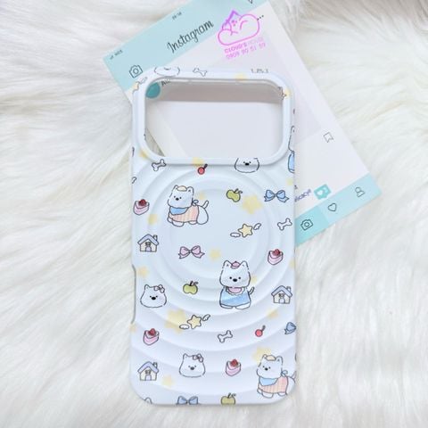 Case Ốp điện thoại iPhone Chó Trắng Cute Magsafe Basic iPhone 17/16/15/14/13/12/Pro/Promax