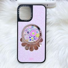 Case Ốp Điện thoại iPhone Hoa Cười Gương Nền Hồng x Murakami Flower Mirror CaseTify iPhone 17/16/Promax