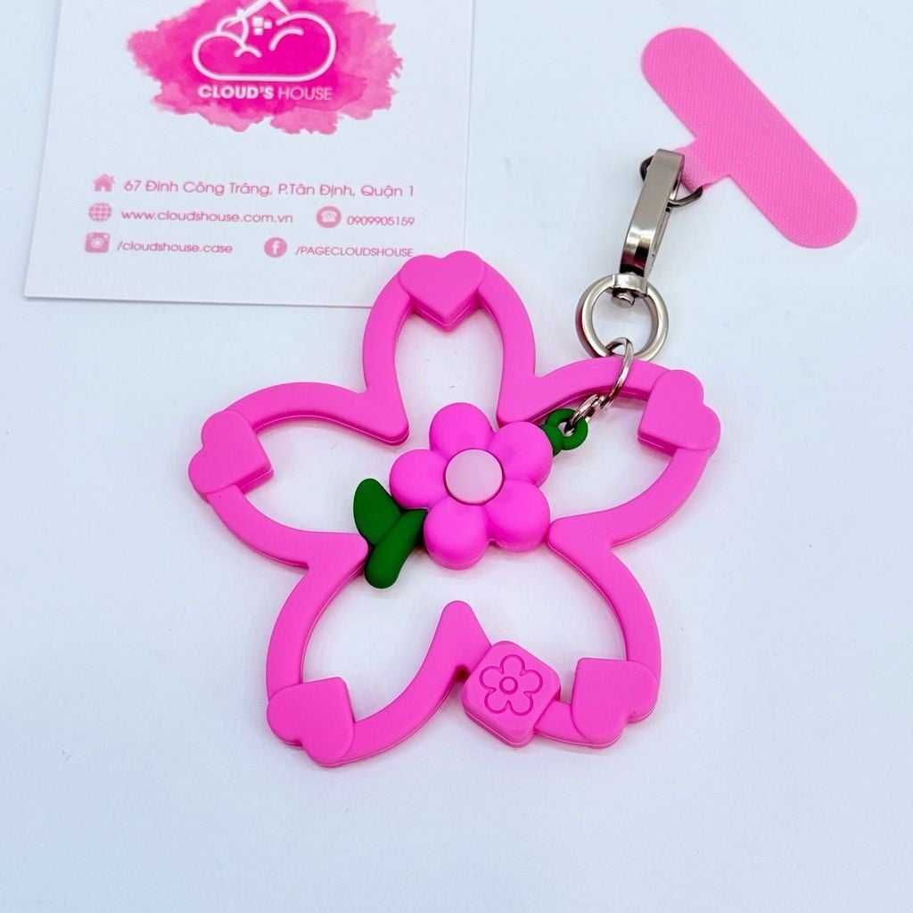 DÂY CHARM HOA Silicone R.E.P CaseTify CHỐNG BẨN kèm charm nhiều màu sắc