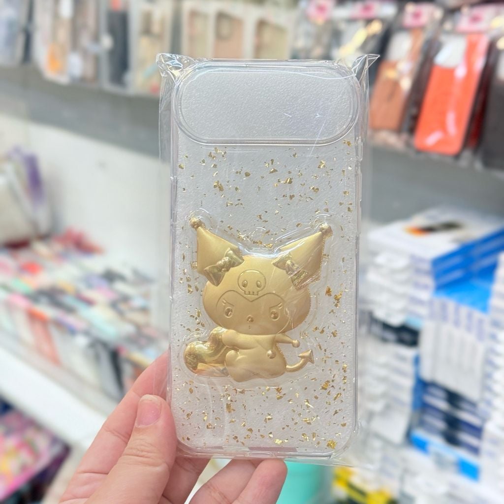 Case Ốp điện thoại iPhone Trong Dẻo Kuromi Vàng iPhone 15/16/17 Pro/Promax TẾT
