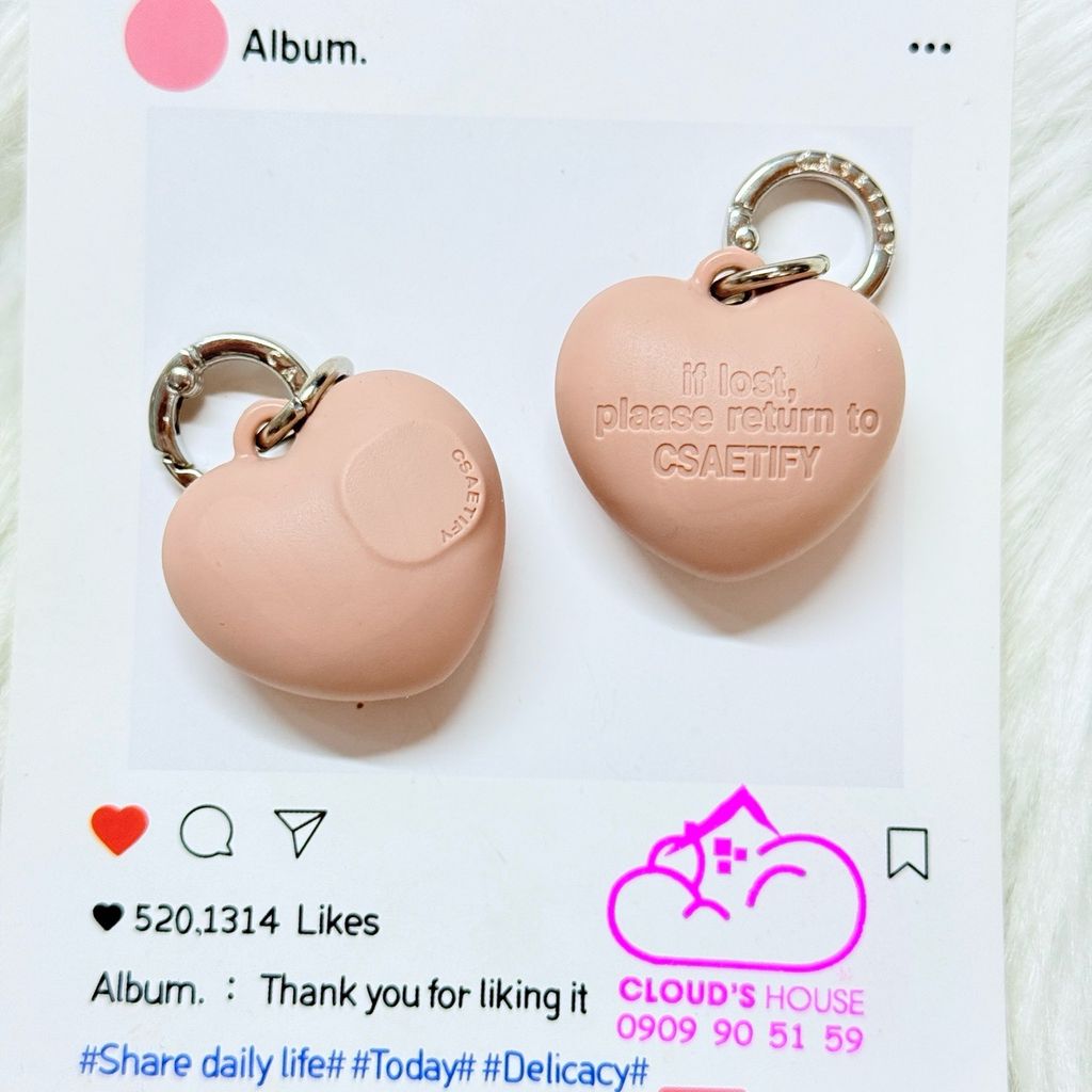 Móc Treo Móc Khóa Phụ Kiện CASETIFY Charm Trái Tim