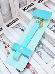 DÂY BI CHARM DẸP 2 MẶT 2 MÀU Silicone CHỐNG BẨN kèm charm