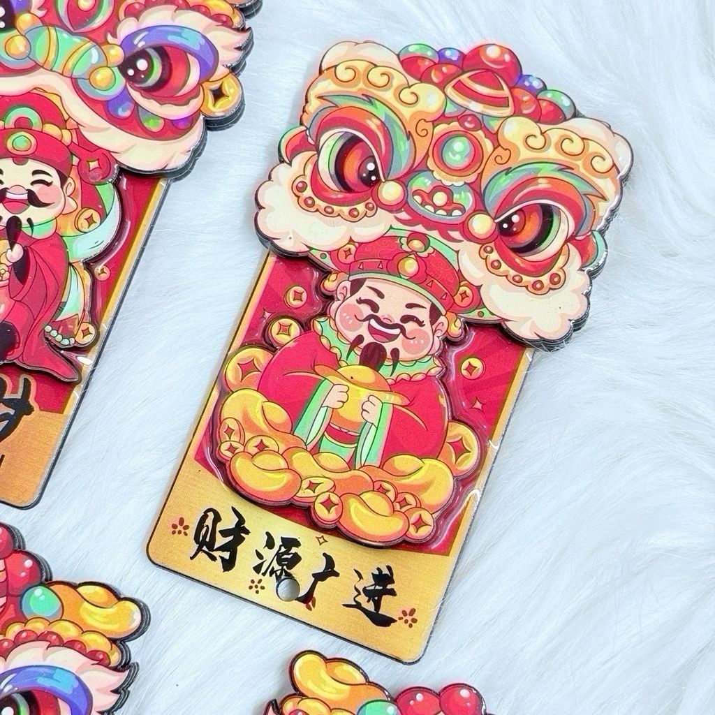 Magnet Trang Trí Tủ Lạnh Ông Thần Tài & Lân Tết (4 Mẫu)