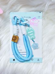 Dây đeo ngắn móc tay chất dù giữ điện thoại màu phối trơn ( DÂY NGẮN) - kèm móc hoạt hình các mẫu