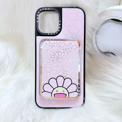 Case Ốp Điện thoại iPhone Hoa Cười Gương Nền Hồng x Murakami Flower Mirror CaseTify iPhone 17/16/Promax